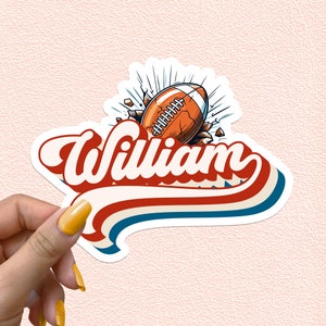 Rugby Name Retro Custom Sticker American Football Waterproof Vinyl Stickers Personalized Gifts