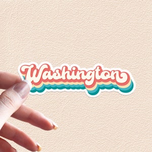 Washington Sticker Retro Rainbow State Decal United States Waterproof Vinyl Stickers