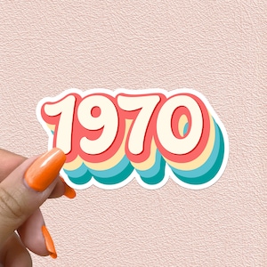 Sticker Année 1970 Années 1970 Groovy Hippie Vintage Années 70 Stickers Vinyle Imperméable À L'eau Cadeaux Personnalisés