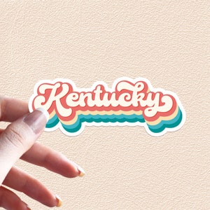 Kentucky Sticker Retro Rainbow State Decal United States Waterproof Vinyl Stickers