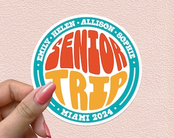 Senior Trip 2024 Custom Sticker Beach Sea Vacation Vacay Travel Waterproof Vinyl Stickers Graduation Graduate