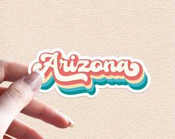 Arizona Sticker Retro Rainbow State Decal United States Waterproof Vinyl Stickers