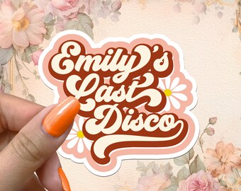 Custom Bachelorette Party Stickers: Retro Floral Waterproof Vinyl Favors