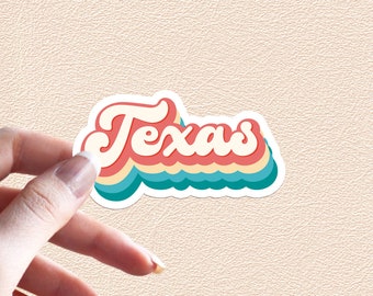 Texas Sticker Retro Rainbow State Decal United States Waterproof Vinyl Stickers