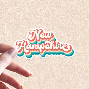 New Hampshire Sticker Retro Rainbow State Decal United States Waterproof Vinyl Stickers