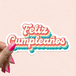 Feliz cumpleaños Sticker Waterproof Vinyl Stickers Party Decoration