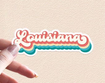 Louisiana Sticker Retro Rainbow State Decal United States Waterproof Vinyl Stickers