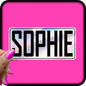 25, 50 or 100 Custom Stickers Holographic Waterproof Personalized Name or Text Gifts
