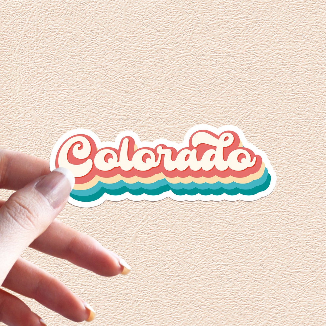 Colorado Sticker Retro Rainbow State Decal United States Waterproof ...
