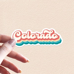 Colorado Sticker Retro Rainbow State Decal United States Waterproof Vinyl Stickers