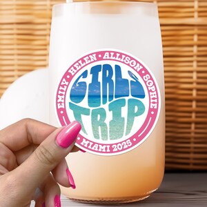 Girls Trip 2025 Custom Sticker Sea Beach Vacation Vacay Travel Decal Waterproof Vinyl Stickers Personalized Girls Trip Gifts