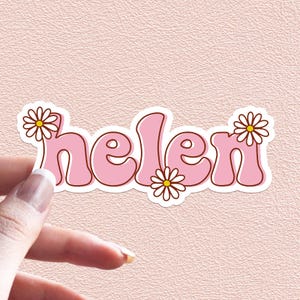 Custom Sticker Name Personalized Decal Floral Retro Flowers Stickers for Water Bottle Waterproof Cute Label Stickers for Cup Party Favors