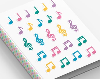 Music Notes Sticker Sheet Musician Gift Colorful Decoration Decal Treble Clef Colorful Waterproof