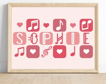 Custom Music Name Poster: Personalized Wall Art, Musician Gift