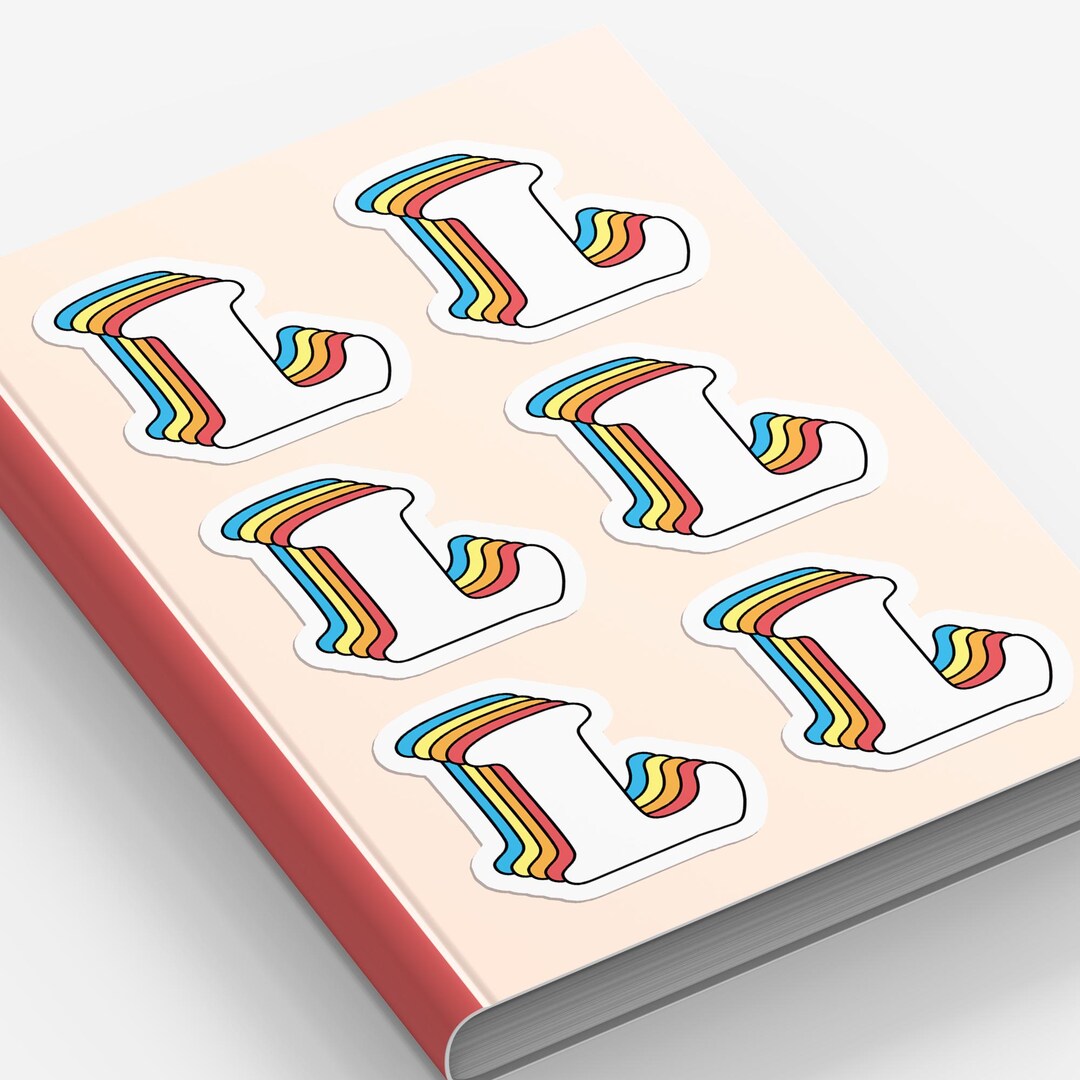 Letter L Sticker Sheet: Waterproof Vinyl Initial Monogram Decal Retro ...