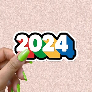Autocollants en vinyle imperméables colorés de l'année 2024