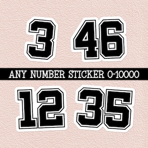 Any Number Sticker Sport College Waterproof Vinyl Stickers