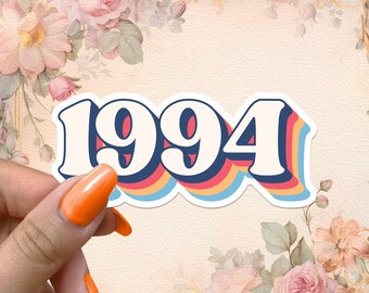 1994 Sticker Year Retro Vintage Groovy Hippie 94 Waterproof Vinyl Stickers Personalized Gifts