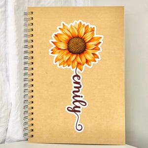 Sunflower Custom Sticker Name Personalized Decal Flower Decoration Floral Waterproof Vinyl Stickers Flowers Gifts Nature Spring