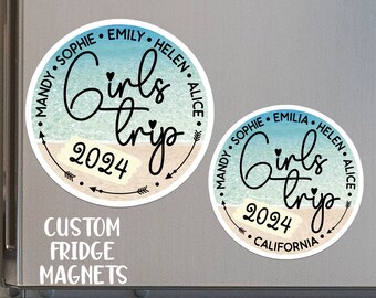 Girls Trip 2024 Custom Fridge Magnet Beach Sea Vacation Vacay Travel Magnets