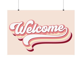 Vintage Welcome Sign Poster: Retro Wall Decor