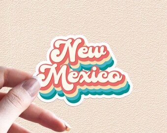 New Mexico Sticker Retro Rainbow State Decal United States Waterproof Vinyl Stickers