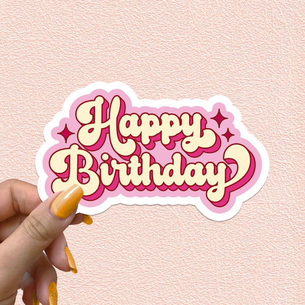 Happy Birthday Sticker Waterproof Vinyl Stickers Party Decoration