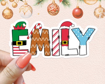 Weihnachten Aufkleber Benutzerdefinierte Name Personalisierte Urlaub Geschenke Santa Weihnachten Aufkleber Xmas Decor Retro Dekoration Weihnachtsgeschenke