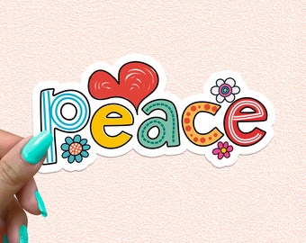 Peace Sticker War Hippie 70s Flowers Decal Waterproof Vinyl Stickers