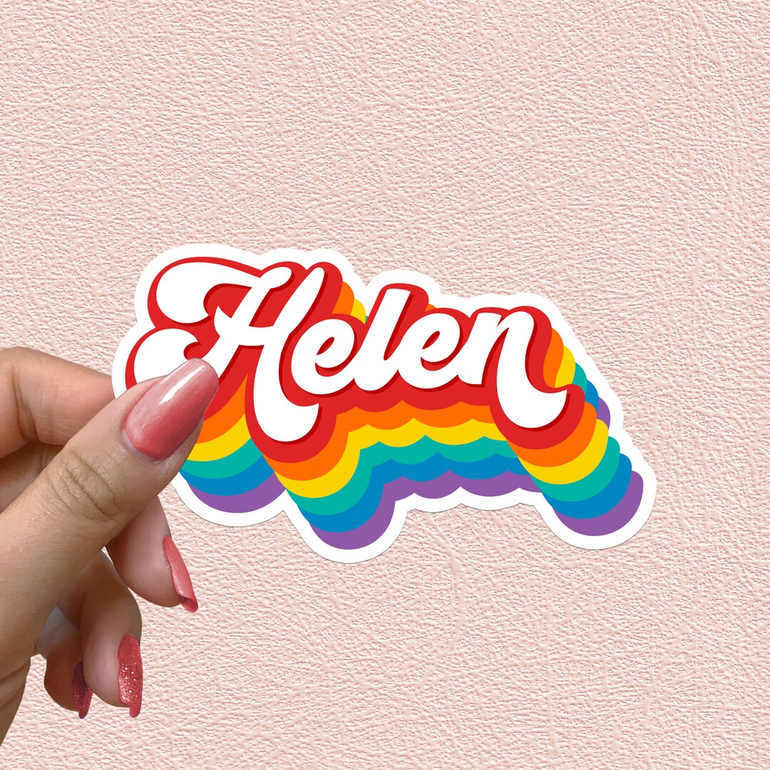 Rainbow Custom Stickers Name Lgbt Flag Pride Month Decal Retro ...