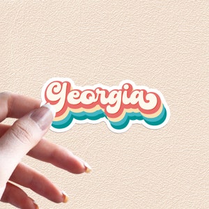 Georgia Sticker Retro Rainbow State Decal United States Waterproof Vinyl Stickers
