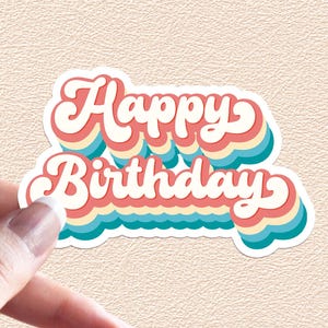 Happy Birthday Sticker Waterproof Vinyl Stickers Party Decoration