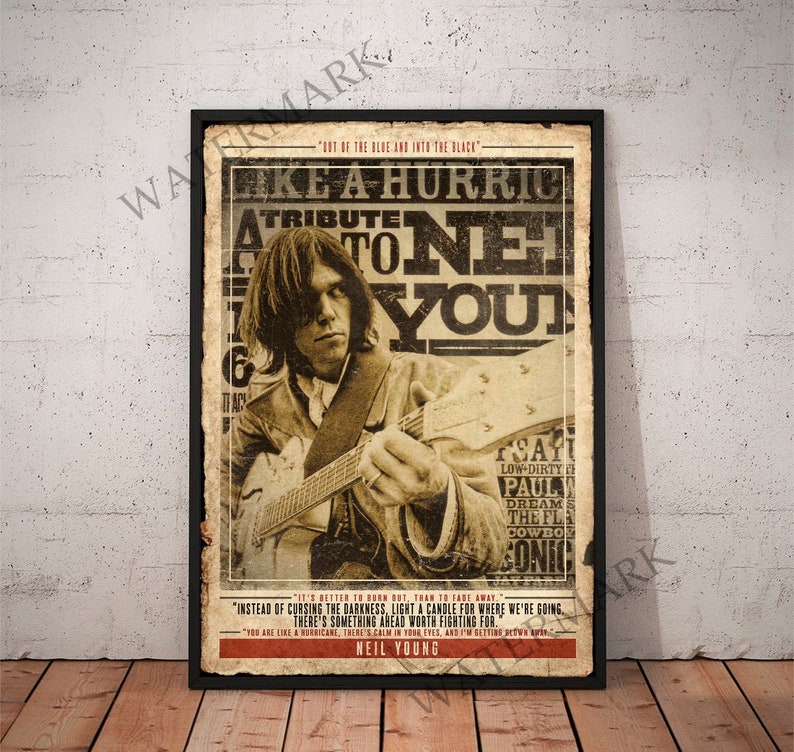 Neil Young Retro Vintage Print Poster Art Deco Music Neil Young Retro Vintage Print Poster Art Deco Music