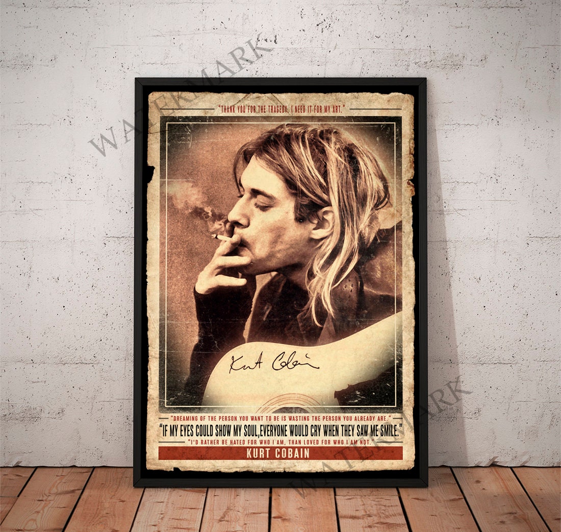 kurt cobain in a dress poster