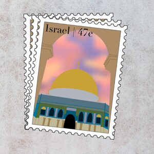 Pegatinas de viaje a Israel / Sinagoga de Jerusalén / Templo de la Cúpula de la Roca / Calcomanía de destino y vacaciones / Maleta, computadora portátil, álbum de recortes