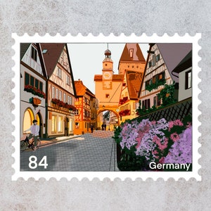 Germany Travel Stamp Sticker | Berlin, Munich, Frankfurt, Village, Oktoberfest | Destination & Vacation Decal | Suitcase, Laptop, Scrapbook
