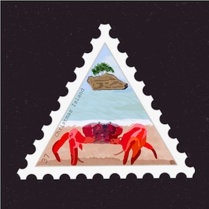 Christmas Island Travel Stamp Sticker |Flying Fish Cove, Australian External Territory, Indian Ocean| Destination & Vacation Decal |Suitcase