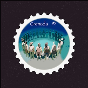 Grenada Travel Stamp Sticker | Caribbean, Saint George&#39;s, Grand Anse Beach | Vacation & Destination Decal | Suitcase, Scrapbook, Laptop