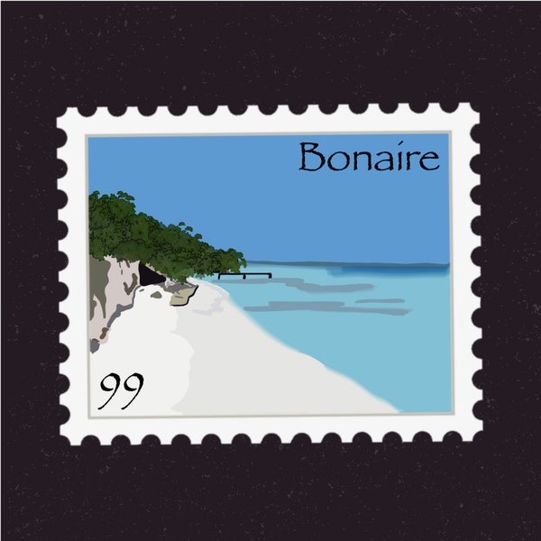 Bonaire Travel Stamp Sticker | St. Eustatius, Saba, Caribbean Netherlands,Klein | Destination & Vacation Decal | Suitcase, Laptop, Scrapbook