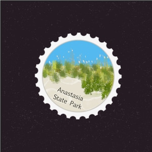 Anastasia State Park Sticker | Florida State Park, St. Johns&#39;s County,  Mantanzas Bay| Vacation Destination| Suitcase, Scrapbook Laptop