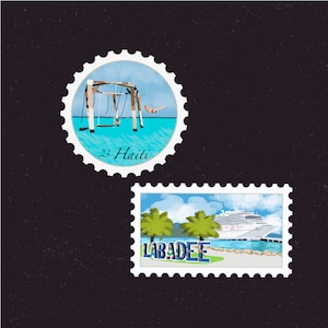 Haiti Travel Stamp Sticker | Labadee, Port of Call | Destination & Vacation Decal | Suitcase, Laptop, Scrapbook