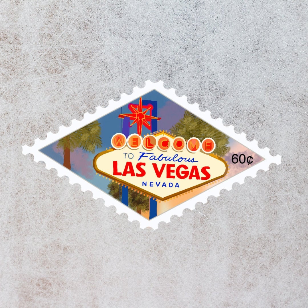Vegas las postage stamp married just