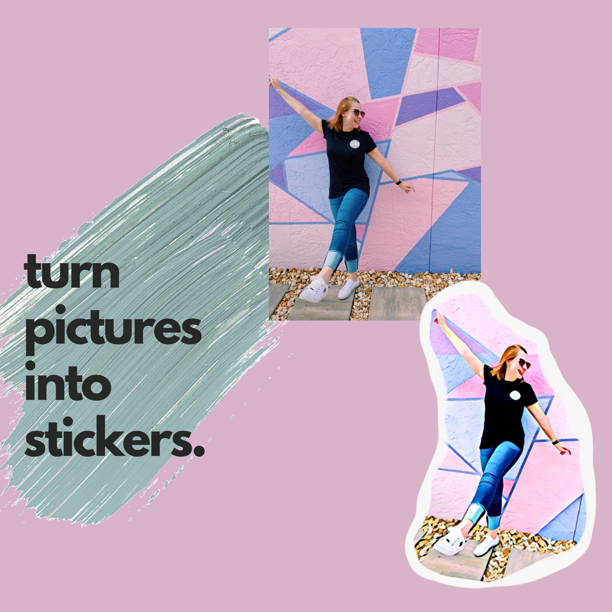 Sticker Potrait Custom Drawing Portrait Sticker | Painting Style | Personalized ...