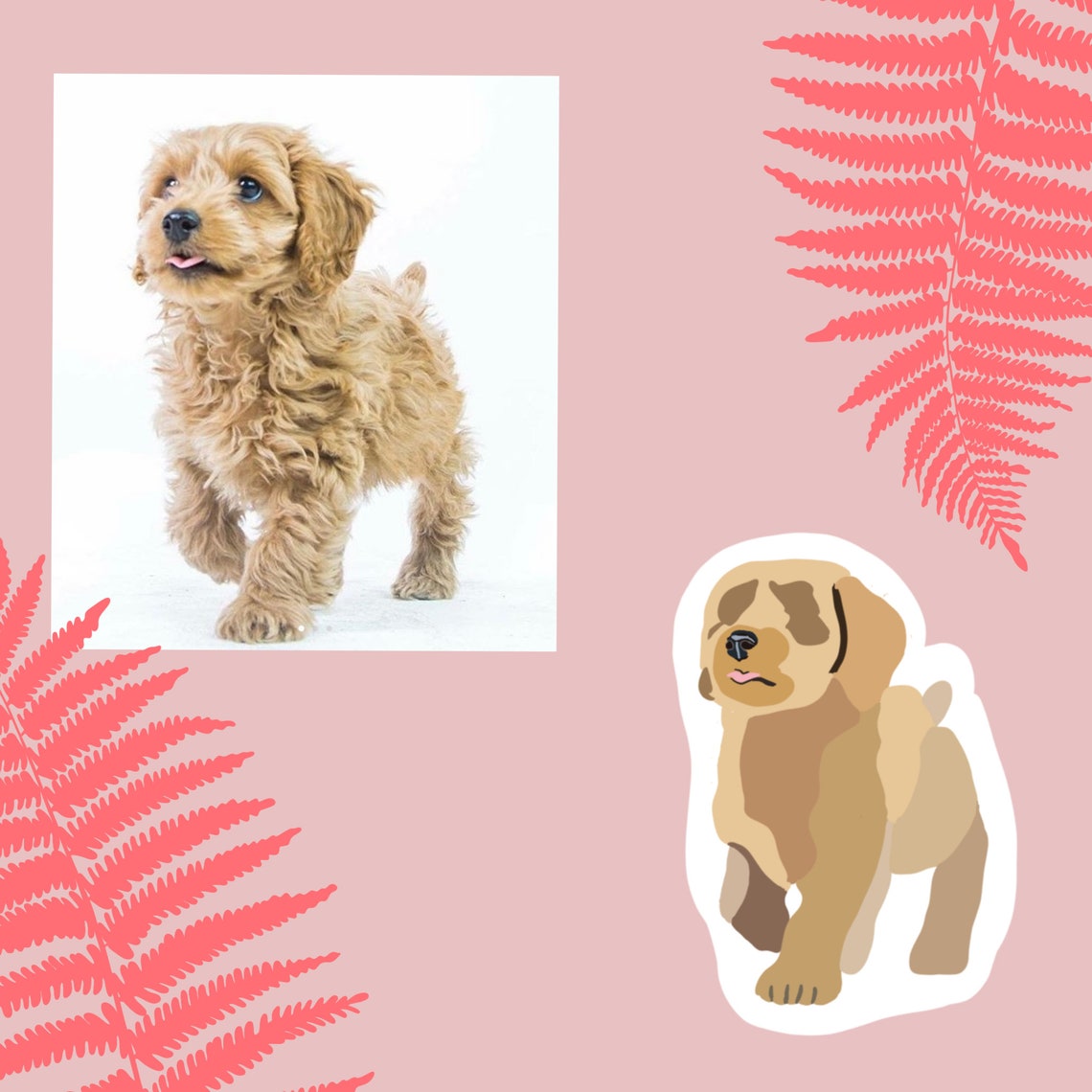 Custom Drawing Pet Sticker | Minimal Style | Personalized Dog, Cat ...