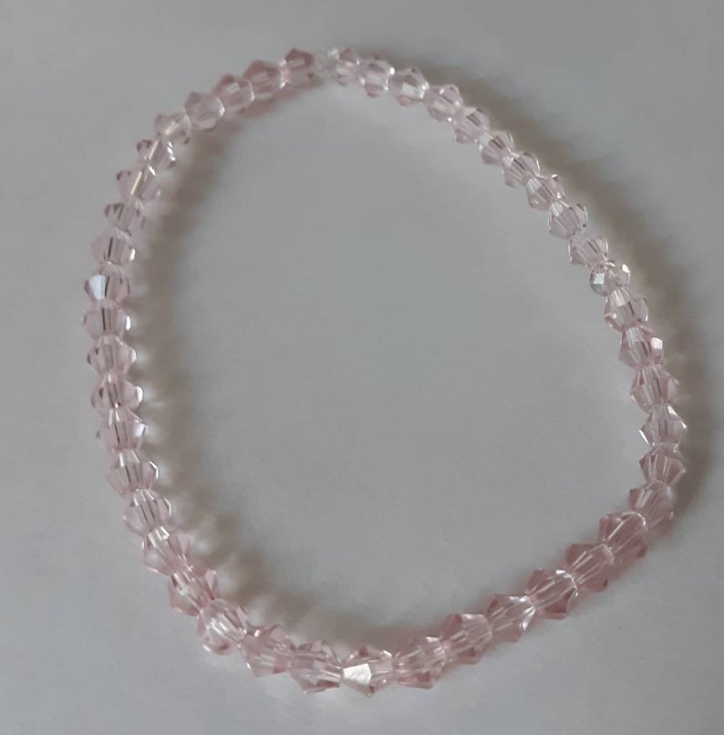 Cute Silver and Pretty Pastels Flower Stacking Tiny Beaded 4 Bracelet Set