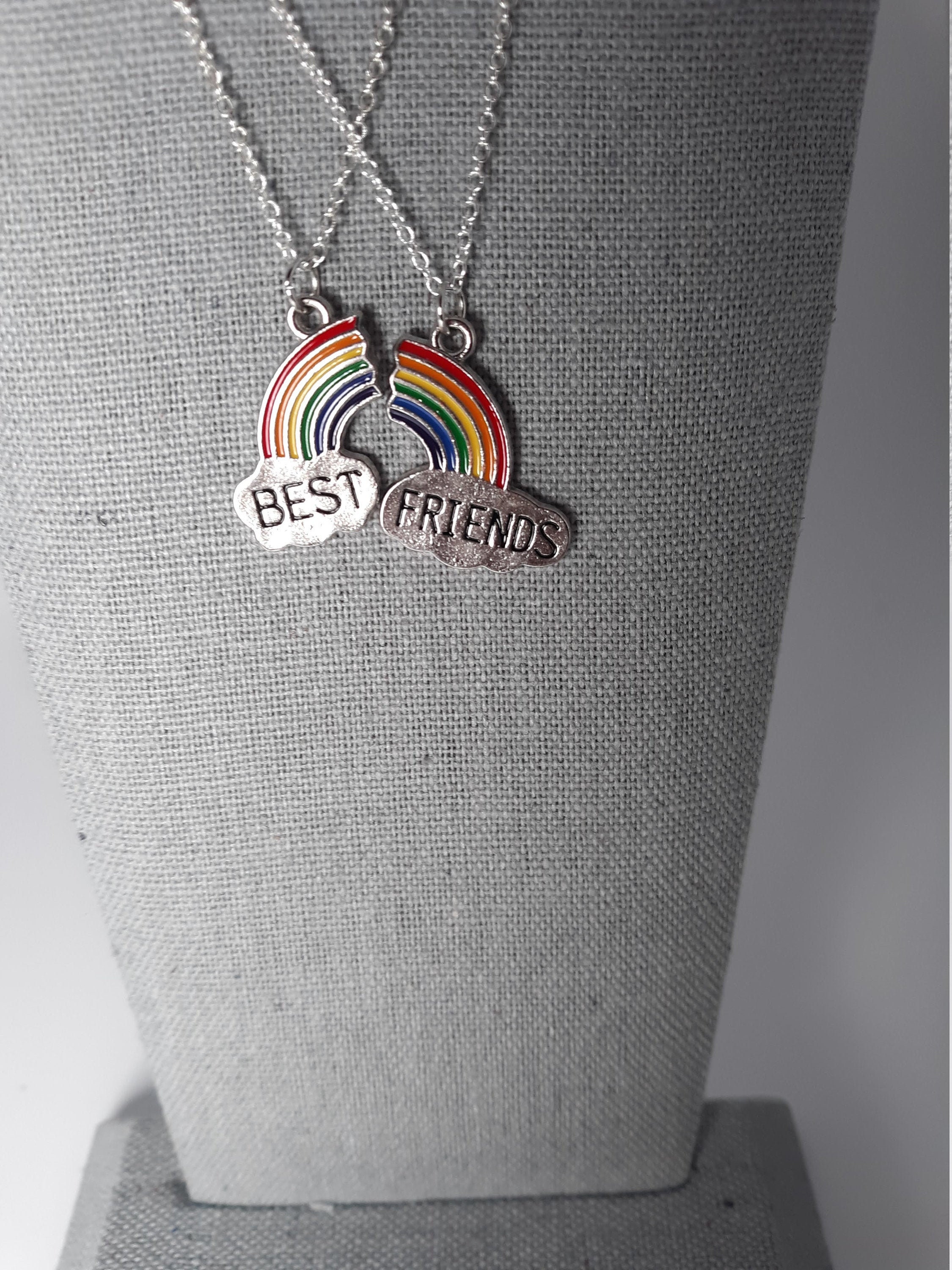 Best friends rainbow necklace online