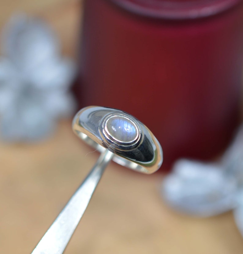 Labradorite Black Moonstone Handmade Ring Labradorite 925 Sterling Silver Ring Gemstone Jewelry