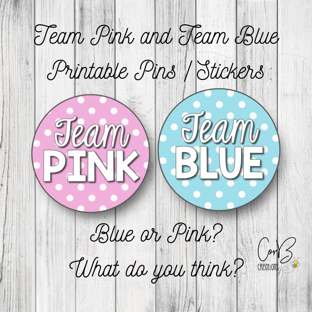 Pink Vote Button Team Blue or Team Pink Voting Pins Stickers Buttons, Gender Reveal ...