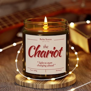 The Chariot Tarot Card Scented Candles, Major Arcana Trump Tarot Decks, Tarot Reading Journal Gifts Ideas, Tarot Reader Decorative Candles
