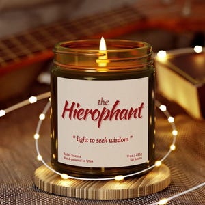 The Hierophant Tarot Card Scented Candles, Major Arcana Trump Tarot Decks, Tarot Psychic Reading Journal Gifts, Tarot Reader Prayer Candles